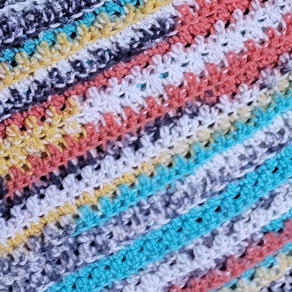 Handmade Crochet Blanket Afghan Beautiful Southwest Colors - Picture 7 of 16